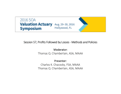 Profits Followed by Losses Methods and Policies
