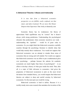 6. Behavioral Theories I: Biases and Irrationality