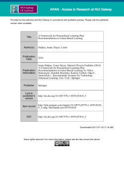 Title A Framework for Personalised Learning-Plan
