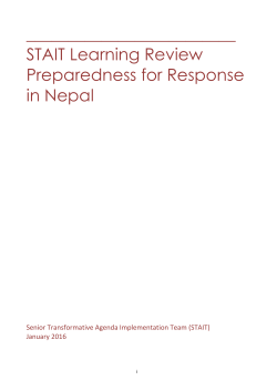 STAIT Learning Review Preparedness for Response in