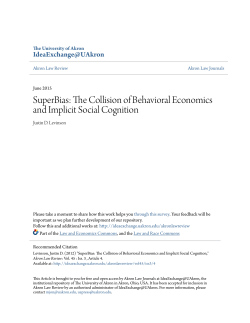 The Collision of Behavioral Economics and Implicit Social Cognition