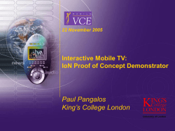Interactive Mobile TV: IoN Proof of Concept Demonstrator