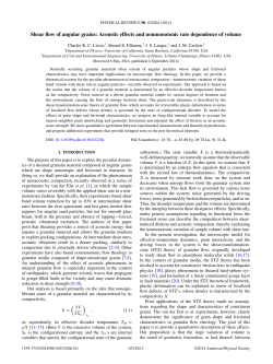Shear flow of angular grains: Acoustic effects and nonmonotonic