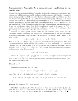 Supplementary Appendix A: a mixed strategy equilibrium in the 2