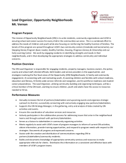 Opportunity Neighborhoods Mt. Vernon - Lead Organizer