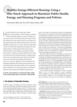 Healthy Energy-Efficient Housing - Green and Healthy Homes Initiative