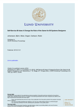 Self-Service BI does it Change the Rule of the Game for BI Systems