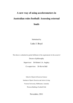 A new way of using accelerometers in Australian rules football