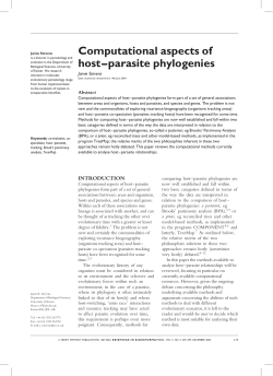 Computational aspects of host&ndash;parasite phylogenies