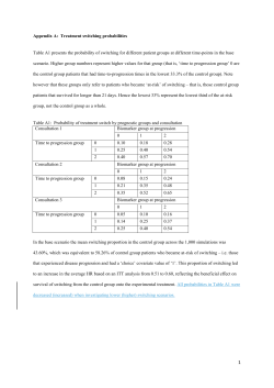 Appendix A: Treatment switching probabilities Table A1 presents the