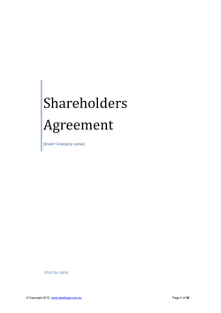 Table of Contents Shareholders` Agreement