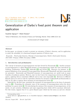 Generalization of Darbo`s fixed point theorem and application