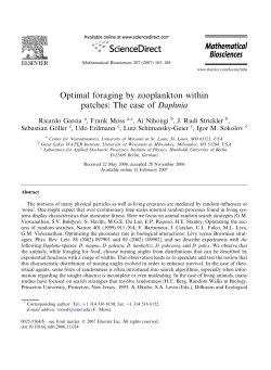 Optimal foraging by zooplankton within patches: The case of Daphnia