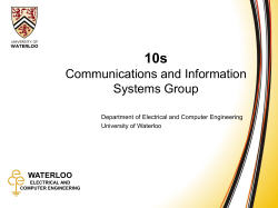 Communication Theory 4A - University of Waterloo