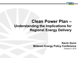 Clean Power Plan * Understanding the Implications for Regional