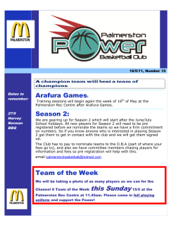 Arafura Games: Season 2: Team of the Week