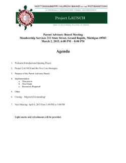 LAUNCH CORE TEAM MEETING AGENDA
