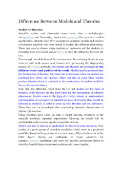 Difference Between Models and Theories