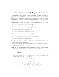 1 Finite Automata and Regular Expressions