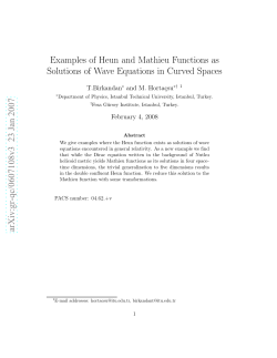 Examples of Heun and Mathieu functions as solutions of wave