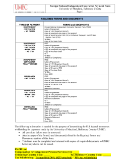 Foreign National Independent Contractor Payment Form