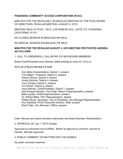 (pcac) minutes for the regularly scheduled