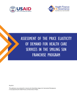 assessment of the price elasticity of demand for health care services