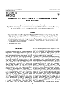 Developmental Shifts in the Place Preferences of Boys aged 8