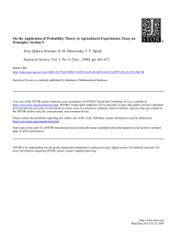 On the Application of Probability Theory to Agricultural Experiments