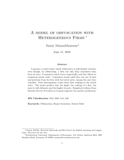 A model of obfuscation with Heterogeneous Firms