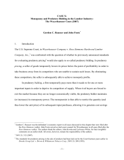 Monopsony and Predatory Bidding in the Lumber