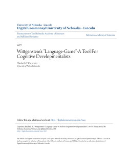 Wittgenstein`s "Language-Game" - DigitalCommons@University of