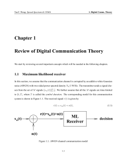 Chapter 1 Review of Digital Communication Theory