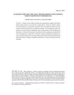 May 21, 2016 PLANNING FOR THE LONG RUN