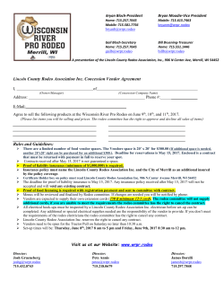 Food Vendor Contract - Wisconsin River Pro Rodeo