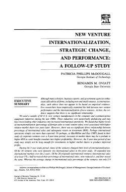 new venture internationalization, strategic change, and performance