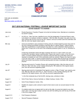 2017-2018 national football league important dates