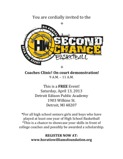 Horatio Williams Foundation Second Chance Game and Coaches