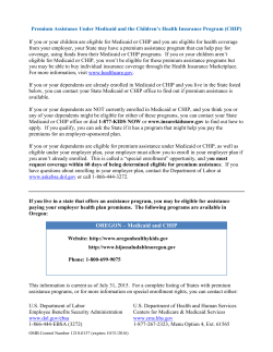 Children`s Health Insurance Program (CHIP) Model