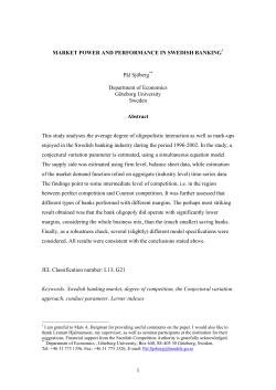 Market power and performance in Swedish