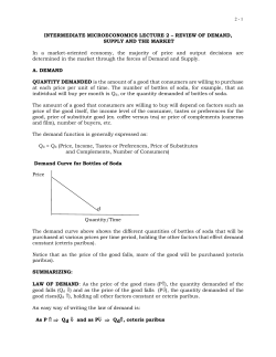 INTERMEDIATE MICROECONOMICS LECTURE 2