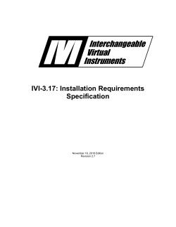 IVI-3.17 Installation Requirements Specification