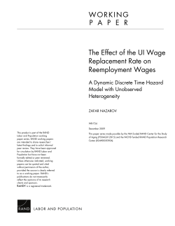 The Effect of the UI Wage Replacement Rate on Reemployment