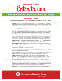 One of four $500 American Express&reg; gift cards!