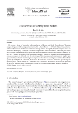 Hierarchies of ambiguous beliefs