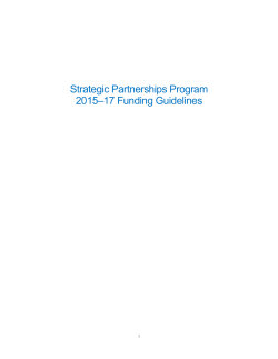 Strategic Partnerships Program 2015-17