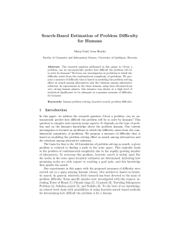 Search-Based Estimation of Problem Difficulty for Humans