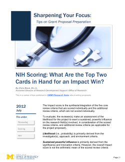 NIH Scoring: What Are the Top Two Cards in Hand for an Impact Win?