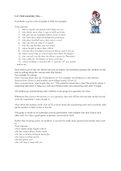 Let`s find somebody who&hellip;. Everybody is given a list of people to