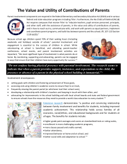 The Value and Utility of Contributions of Parents